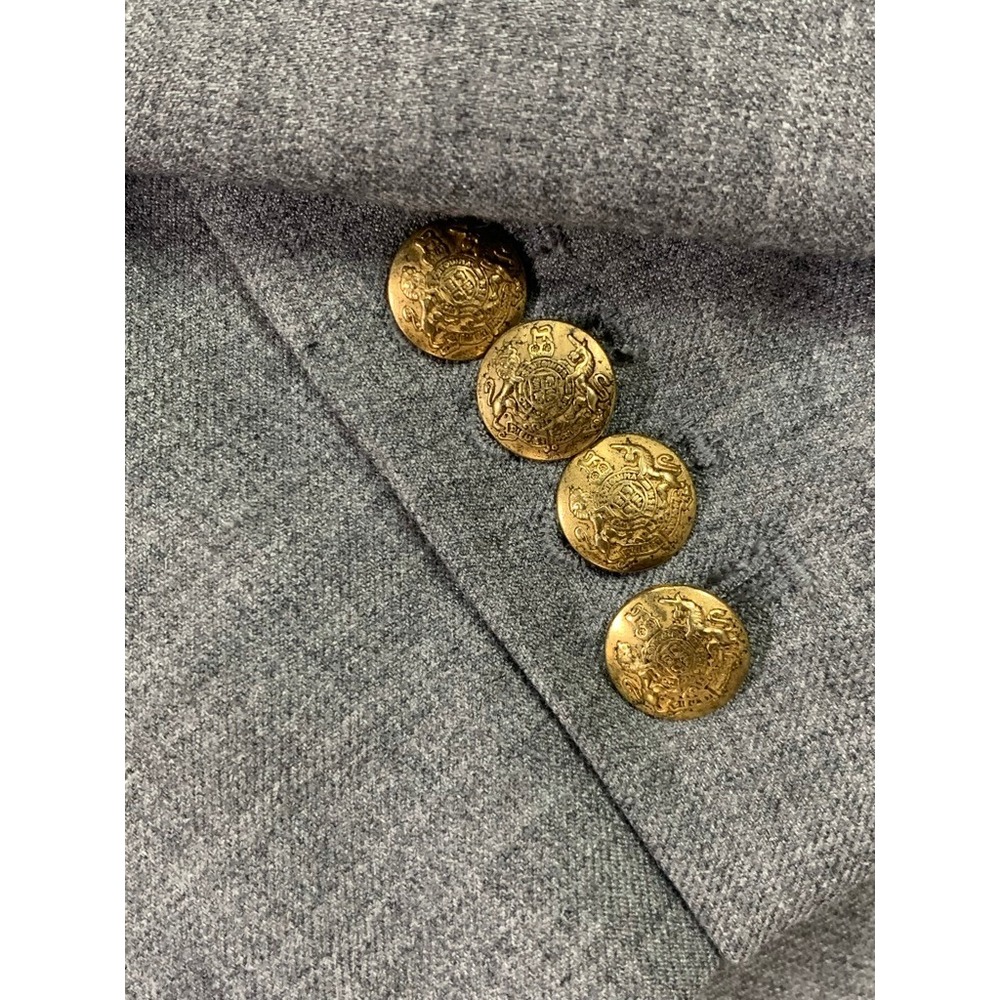 J.Crew Schoolboy Blazer Gray Wool Blend Gold Crest Button Jacket 92480 Size 8 - Picture 11 of 11